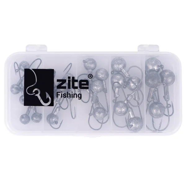 Jighaken Sortiment Light 24 Stück in Box 5 Größen & Gewichte Zite Fishing_auswahl5