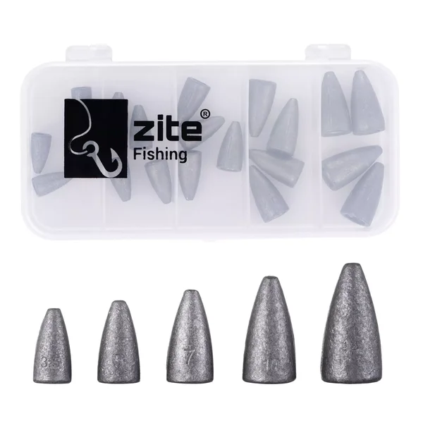 Zite Fishing Bullet Blei Sortiment 25 Angelgewichte 3,5g - 14g - ideal für Barsch & Zander_auswahl4