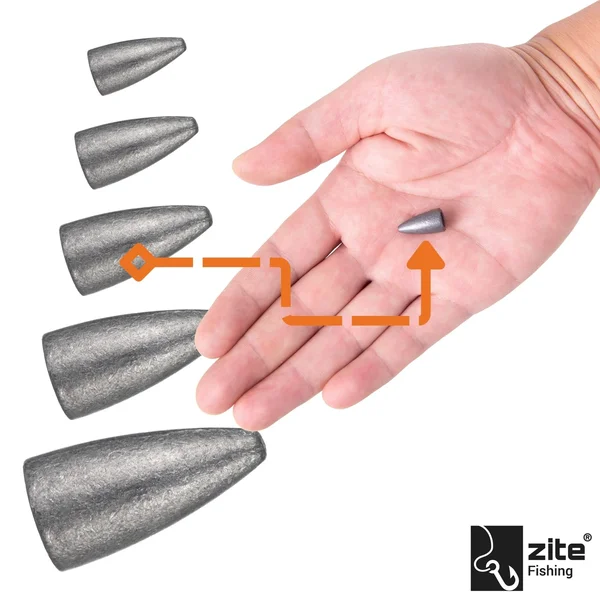 Zite Fishing Bullet Blei Angelgewichte 7g 5 tlg. ideal für Barsch & Zander_auswahl2