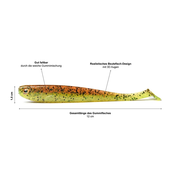 Zite Fishing Inzite Shad Gummifisch Green Pumpkin 12 cm_auswahl2