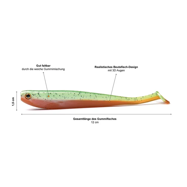 Zite Fishing Inzite Shad Gummifisch Green Tomato 12 cm_auswahl2