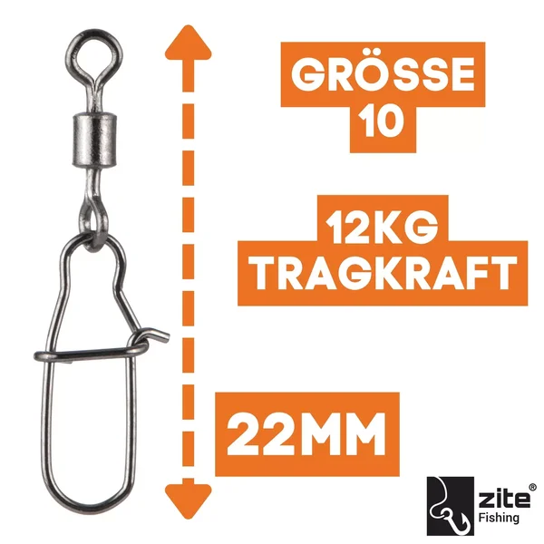 Zite Fishing Sicherheitswirbel Größe 10 - 30 Stück_auswahl1