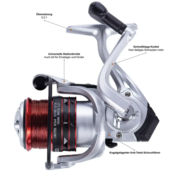 Angelrollen 2+1 Set Base Reel 3000 bespult Allround Stationärrolle_auswahl1