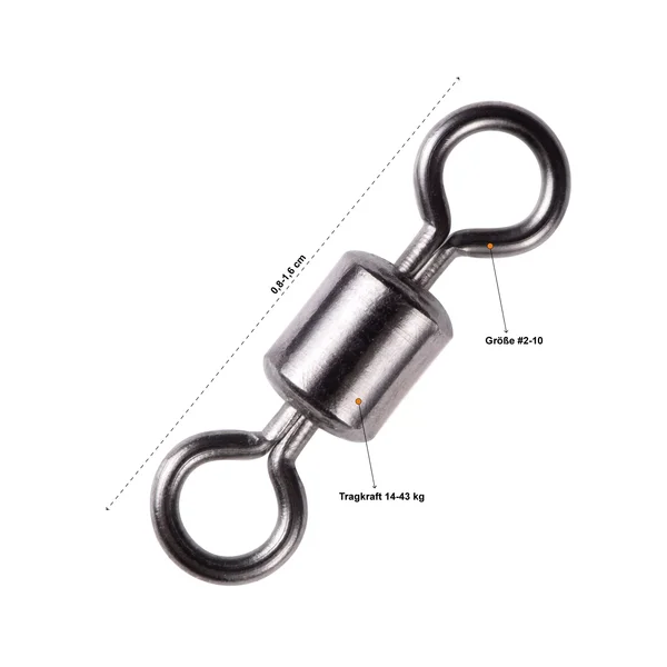 Tönnchenwirbel Ton Swivels Angelwirbel als Schnurverbinder Gr. #2-#10 43-14kg 100 Stück Zite Fishing_auswahl1