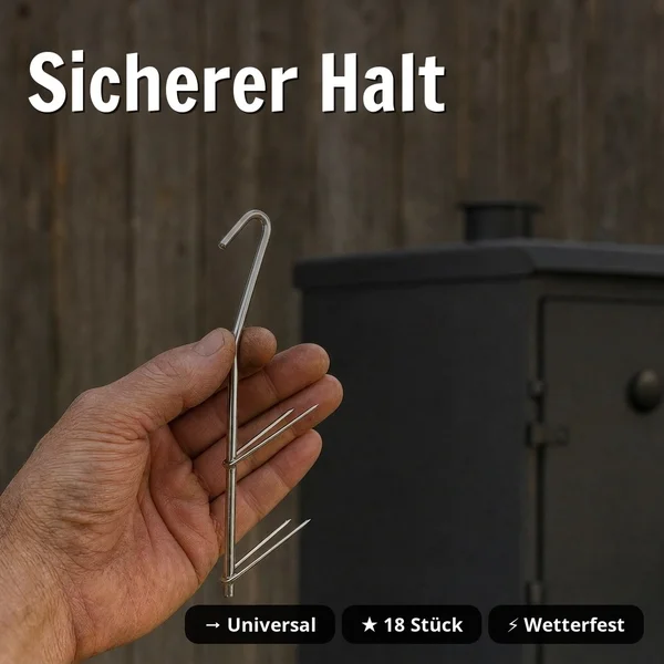 V-Räucherhaken Set Fische Räuchern Stainless Steel Räucherofen 18 Stück Zite Fishing_auswahl5