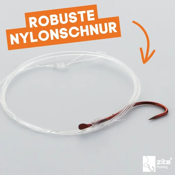 Zite Fishing 30x Haken mit Schnur Aal Gr. 1 Vorfachhaken gebunden mit monofiler Schnur_auswahl2