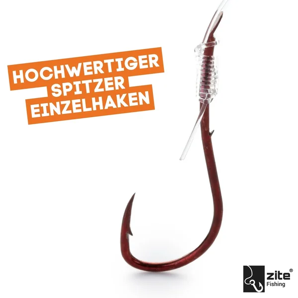 Zite Fishing 30x Haken mit Schnur Aal Gr. 1 Vorfachhaken gebunden mit monofiler Schnur_auswahl3