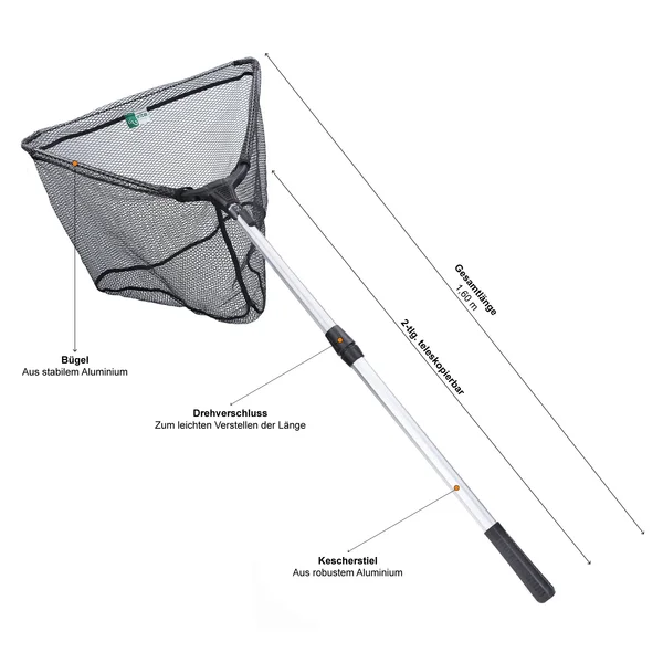 Kescher Gummiertes Netz 160cm als Angelkescher + Hakenlöser Zange Zite Fishing_auswahl1
