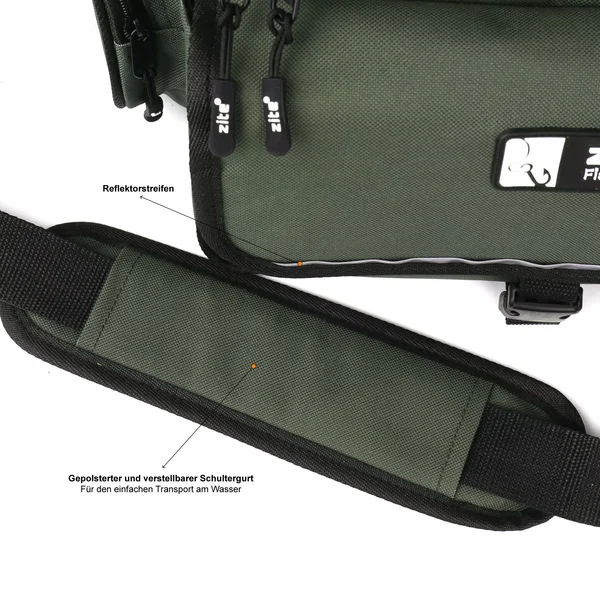 Zite Fishing Angeltasche mit Tragegurt und 4 Kunstköderboxen 35 x 22 x 20 + Hakenlöser Zange Gebogen 18cm_auswahl4