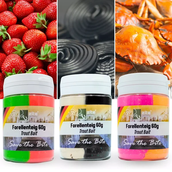Zite Fishing Forellenteig Lakritz Erdbeere Krabbe Regenbogen Knoblauch 6er Set_auswahl1