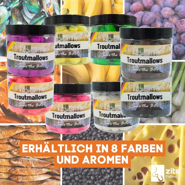 Zite Fishing Troutmallows-Set Pellet schwarz 3x40g Forellenköder_auswahl7