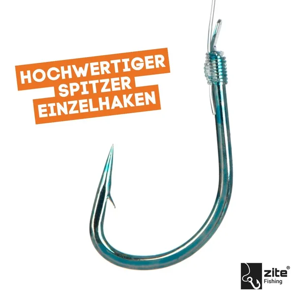 Zite Fishing Sbirolino-Vorfachhaken Größe 8 mit Schnur - 10 Stück_auswahl3