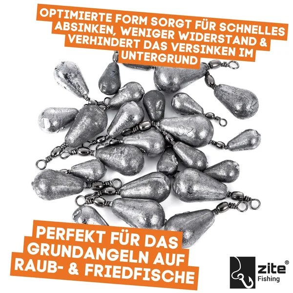 Tropfenblei Set 5-20g - Grundblei Angeln Birnenblei Sortiment 5 Stück - Zite Fishing_auswahl3