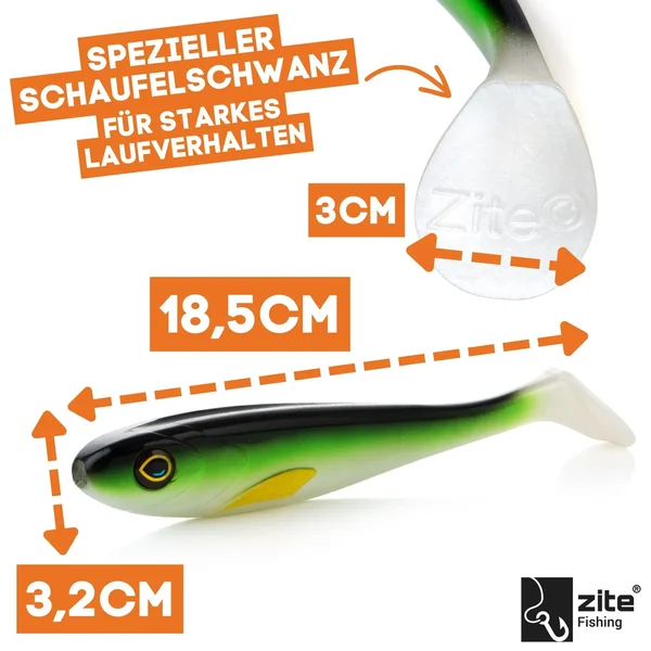 Inzite Flanker Hecht Gummifisch Green Shiner 18,5 cm _auswahl1
