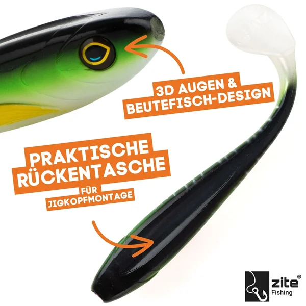 Inzite Flanker Hecht Gummifisch Green Shiner 18,5 cm _auswahl3