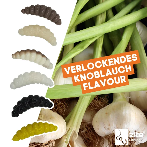 Mighty Mag Natur Mix Knoblauch 2,8 cm Bienenmaden Forellenköder 12 Stück_auswahl5