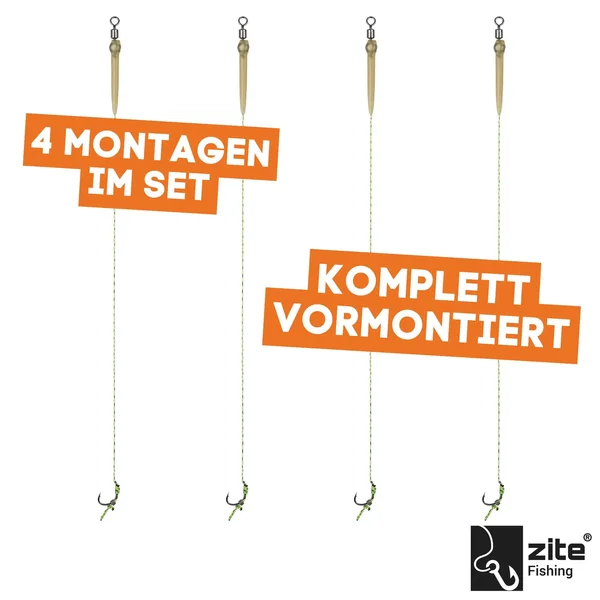 Zite Fishing Karpfen-Rigs Größe 8 Vorfach Set Gebunden 4 Stück_auswahl1
