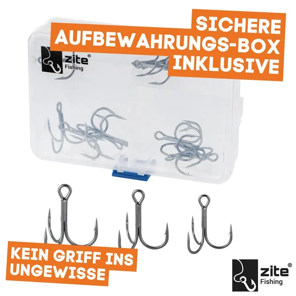 Drillingshaken XL Sortiment 15 tlg. Drillinge Größen 1-2/0 Angeln Haken Zite Fishing_auswahl2