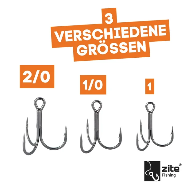 Drillingshaken XL Sortiment 15 tlg. Drillinge Größen 1-2/0 Angeln Haken Zite Fishing_auswahl3