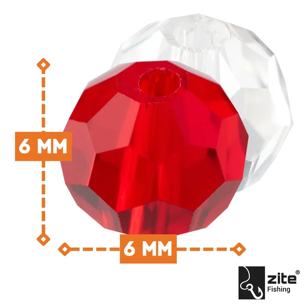 Glass Beads Glasperlen Set 6mm Rot & Transparent Carolina & Texas Rig Zite Fishing_auswahl1