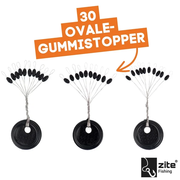 Gummistopper Schnurstopper Oval in 3 Gr. S,M & L Zite Fishing_auswahl3