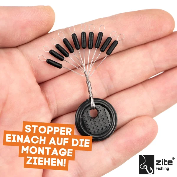Gummistopper Schnurstopper Zylinder in 3 Gr. S,M & L Zite Fishing_auswahl2