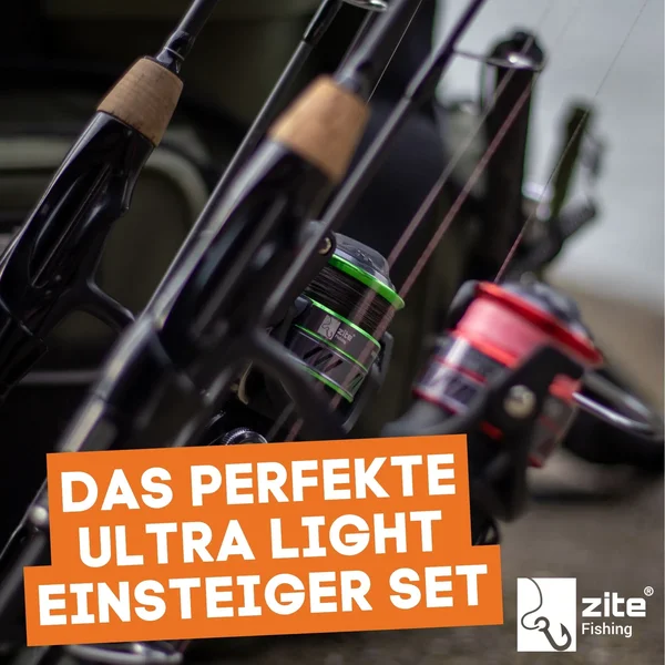 Ultra Light Angelset - 1,90m UL Rute, 1000er Spinnrolle, 2 x Schnur +  Kder-berraschung GRATIS