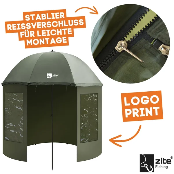Schirmzelt Set - 250cm Schirmzelt Geschlossen mit Zubehör & Schirmstütze + 10 T-Peg Zeltheringe GRATIS_auswahl3