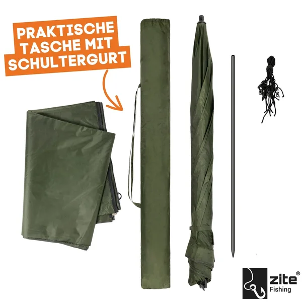 Schirmzelt Set - 250cm Schirmzelt Geschlossen mit Zubehör & Schirmstütze + 10 T-Peg Zeltheringe GRATIS_auswahl4