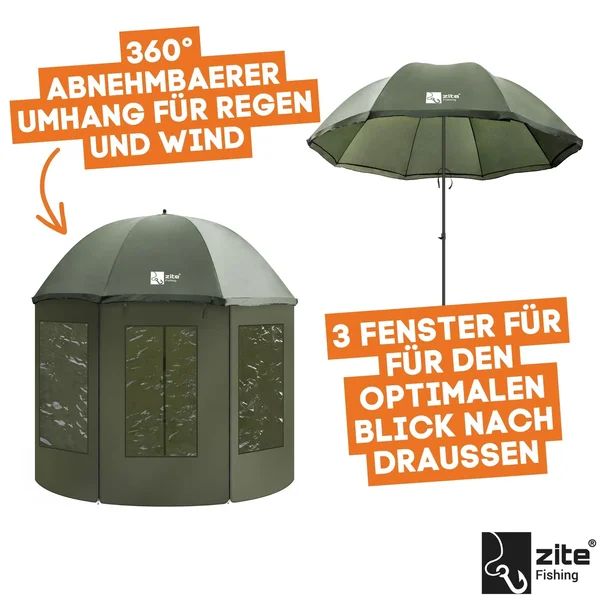 Schirmzelt Set - 250cm Schirmzelt Geschlossen mit Zubehör & Schirmstütze + 10 T-Peg Zeltheringe GRATIS_auswahl5