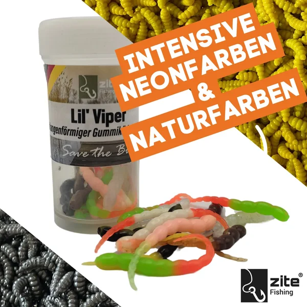 Lil' Viper Schock Mix 4,5cm 12 Stück Knoblauch Aroma Gummiköder fürs UL-Angeln_auswahl1