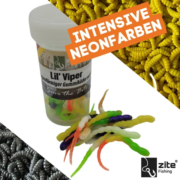 Lil' Viper Schock 4,5 cm 12 Stück Mix Käse Gummi Angelköder Forelle_auswahl1