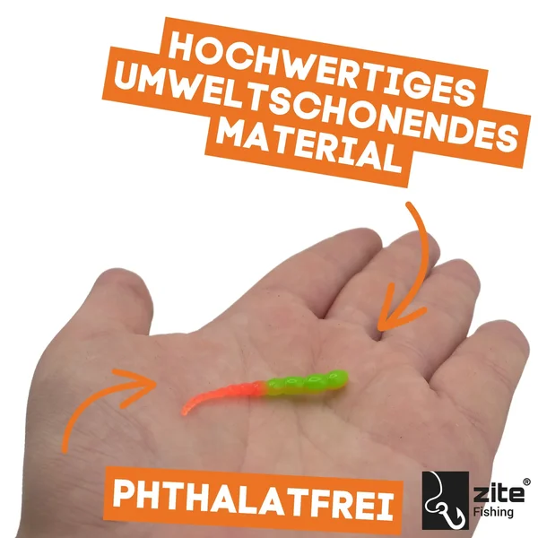 Lil' Viper 4,5 cm 12 Stück Natur Mix Käse Angelköder Gummi Forelle Ultra Light_auswahl4