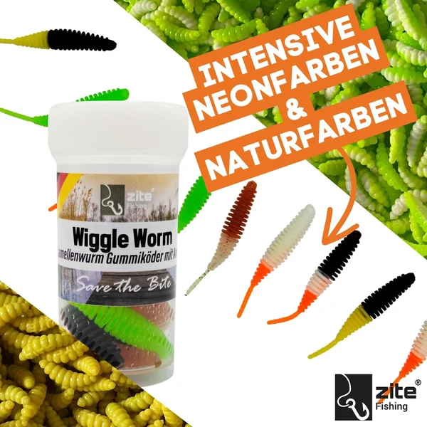 Wiggle Worm Allround Gummiwurm Forelle Mix Käse Aroma 5,5 cm 10 Stück_auswahl1