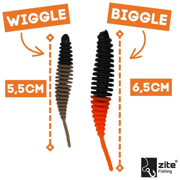 Zite Fishing Biggle Worm Natur Mix Knoblauch 6,5 cm 8 Stück_auswahl4