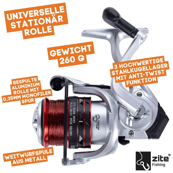 Aalangler Starterset mit Teleskoprute, Angelrolle, Vorfachhaken, Sicherheitswirbel & mehr_auswahl4