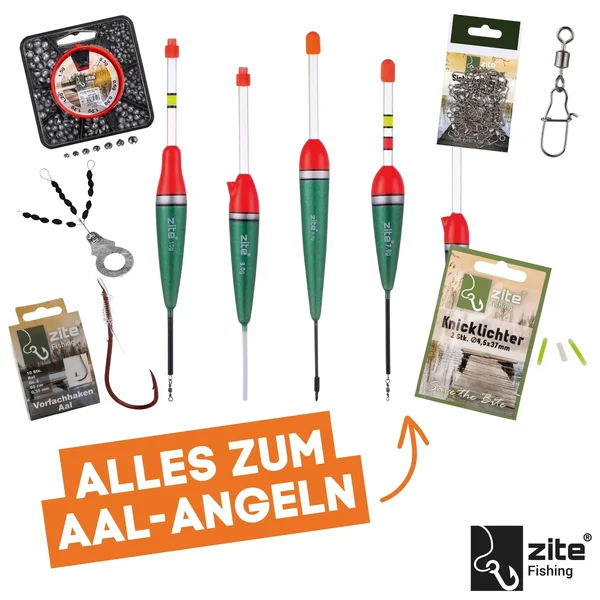 Aalangler Starterset mit Teleskoprute, Angelrolle, Vorfachhaken, Sicherheitswirbel & mehr_auswahl6