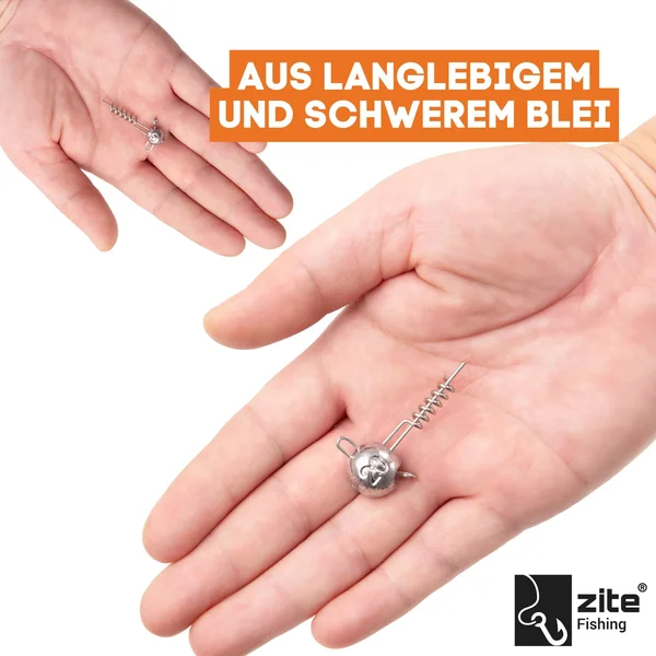 Zite Fishing Screw-In-Jigs Set 5-20g Blei 25 STK in Box Gummiköder Angeln Raubfisch_auswahl2
