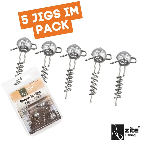 Screw-In-Jigs 7,5g Jigköpfe Blei Gummiköder Angeln Raubfisch 5STK  _auswahl3