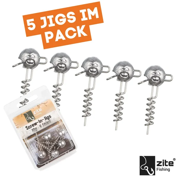 Screw-In-Jigs 10g Jigköpfe Blei Gummiköder Angeln Raubfisch 5STK  _auswahl3