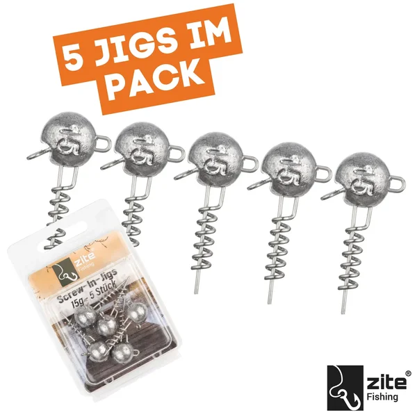 Screw-In-Jigs 15g Jigköpfe Blei Gummiköder Angeln Raubfisch 5STK  _auswahl3