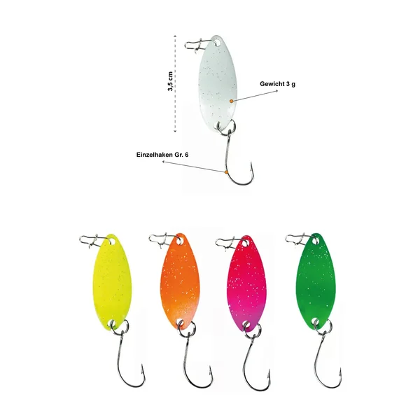 Zite Fishing Forellenrute 190cm + Angelrolle 1000 3+1BB + 3fach geflochtene Schnur + monofile Schnur + Spoons_auswahl8