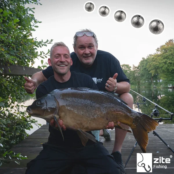Zite Fishing Lochblei Sortiment 30 Stück 5-20g Kugelblei mit Schnurkanal in Sortierbox Grund- & Strömungsangeln_auswahl6