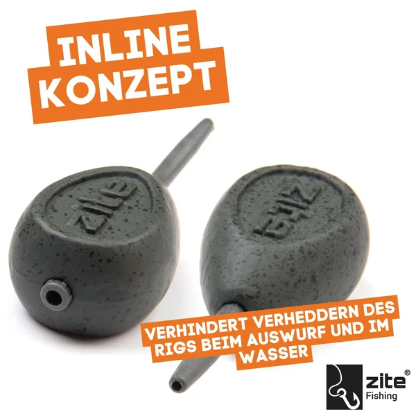 Zite Fishing Inline Karpfenblei 9tlg. 56-140g Durchlaufblei Grundangeln Karpfen-Angeln_auswahl3