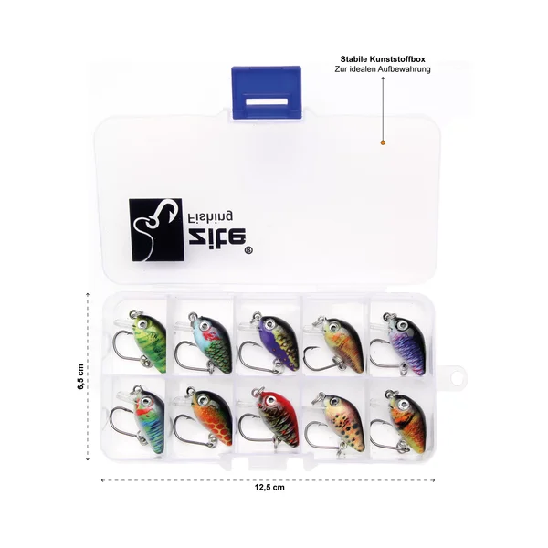 Miniwobbler-Set 10 Stück Forelle Barsch Angeln in Box Zite Fishing_auswahl3
