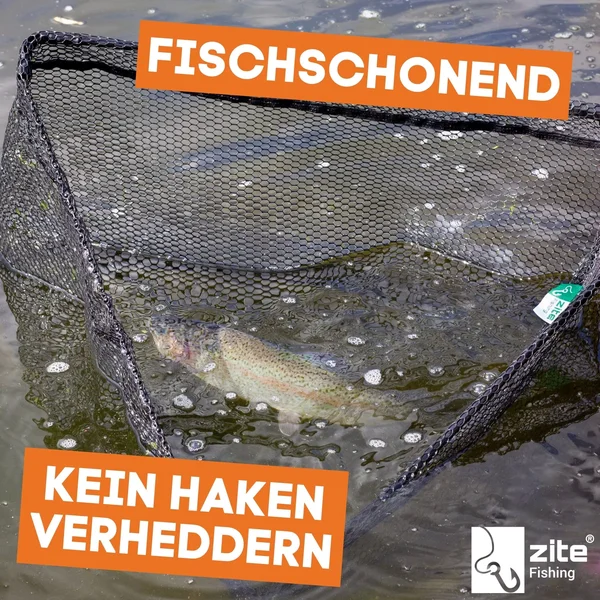 Kescher Gummiert 2,10m – 3-Teilig Teleskop mit gummiertem Netz & Maßband-Tasche Zite Fishing _auswahl5