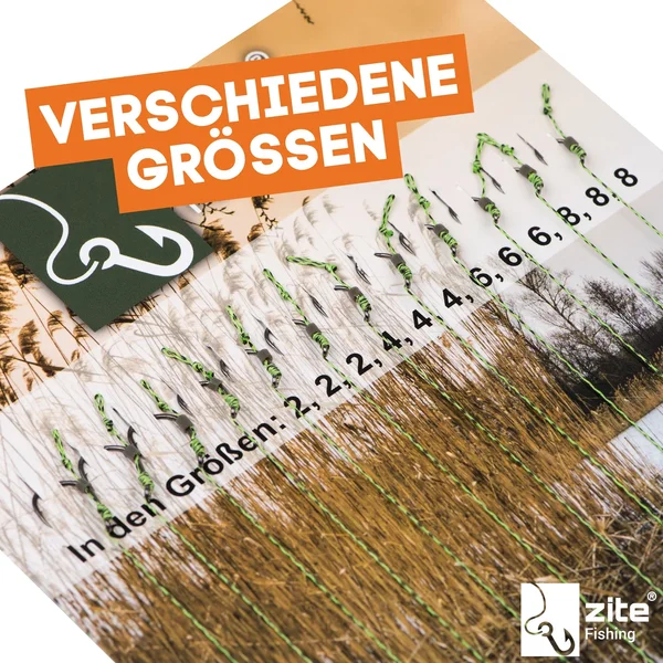 Zite Fishing Karpfen-Rigs Vorfach Set Größe 2-8 Gebunden 12 Stück _auswahl2