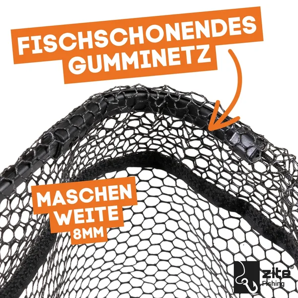 Kescher Gummiert Schwarz mit Easy-Teleskopfunktion 2,40m Zite Fishing_auswahl4