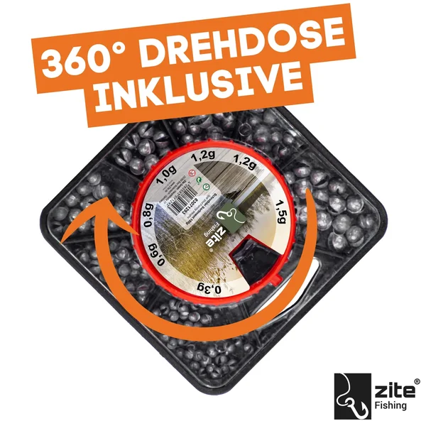 Zite Fishing Schrotblei Dose - Bleischrot Angelblei 120g Sortiert_auswahl2