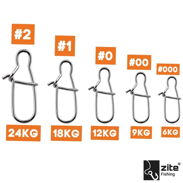 Zite Fishing Karabiner Snaps Einhänger Sortiment für Spoons 150 Stück_auswahl1